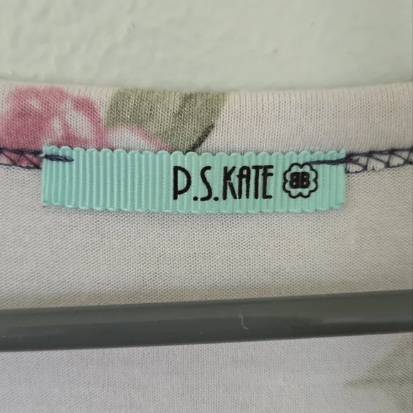 P.S. Kate Striped Floral T-shirt Dress Size Medium - Picture 5 of 6